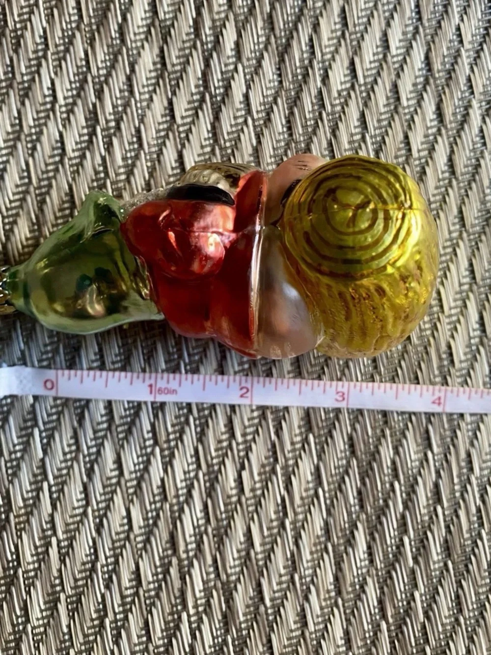 Vtg Blown Glass Ornaments Lot 4 Elf Gnome Radko Frog Santa Face  Kitten In Shoe